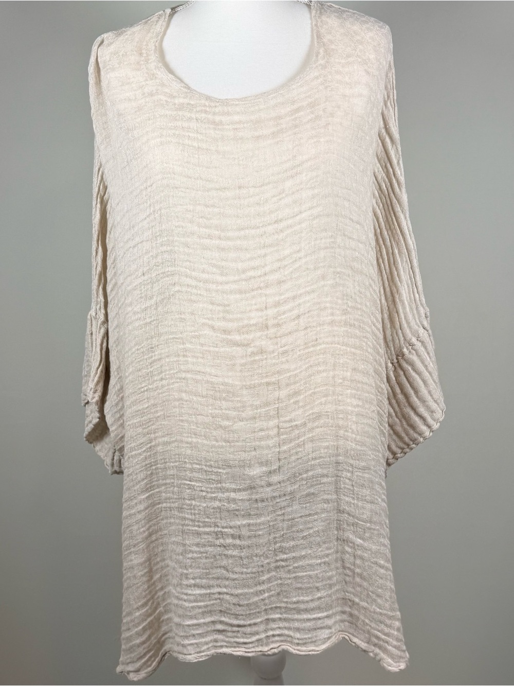 La Bottega di Brunella Italian Linen Cotton Gauze Tunic Boho Coastal Oversized M